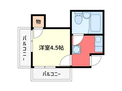 パールヴレイザー(1K/3階)の間取り写真