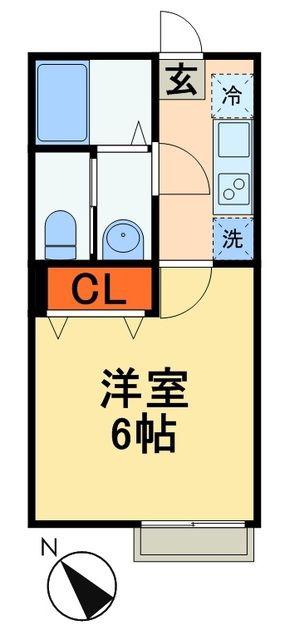 フォルビテッツァ松ヶ丘(1K/1階)の間取り写真