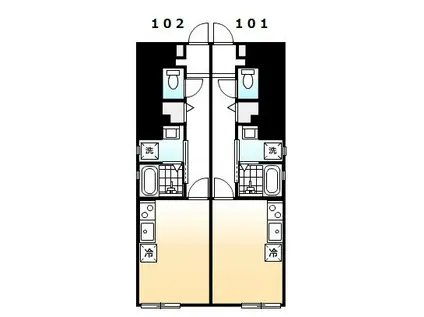 アネックス西新涯(ワンルーム/1階)の間取り写真