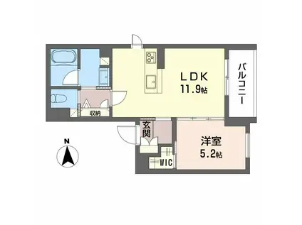 フェリシア(1LDK/3階)の間取り写真