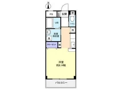 フラワー5号館(ワンルーム/2階)の間取り写真