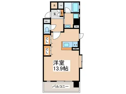 シティドエル(ワンルーム/3階)の間取り写真