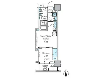 パークアクシス学芸大学レジデンス(1LDK/5階)の間取り写真