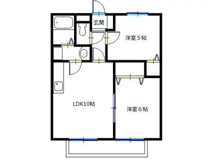 サンライフ新町(2LDK/2階)の間取り写真