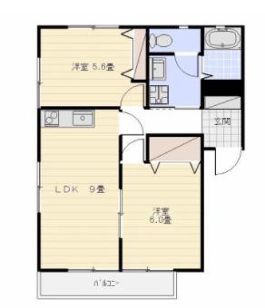 KS 弐番館(2LDK/2階)の間取り写真