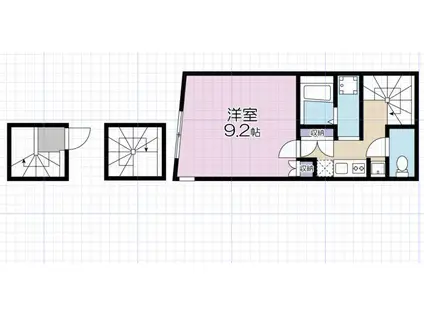 ＪＲ常磐線 亀有駅 徒歩12分 3階建 築8年(1K/3階)の間取り写真