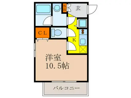 グラスロード新大阪(1K/4階)の間取り写真