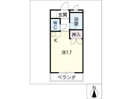 フローレス雨屋(ワンルーム/3階)の間取り写真