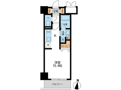 中央線 総武線 大江戸線 両国駅 無 広々10畳 収納有(ワンルーム/5階)の間取り写真