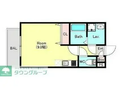 ケイグレイス福生武蔵野台(ワンルーム/1階)の間取り写真