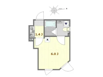 ノーザンロード浮間舟渡II(1K/2階)の間取り写真