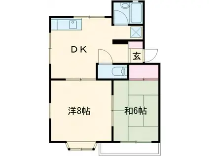 ストロベリーハイツ(2DK/2階)の間取り写真