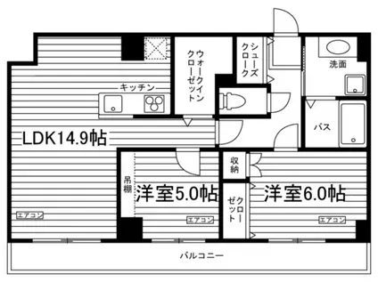 リビスタ盛岡駅前(2LDK/13階)の間取り写真