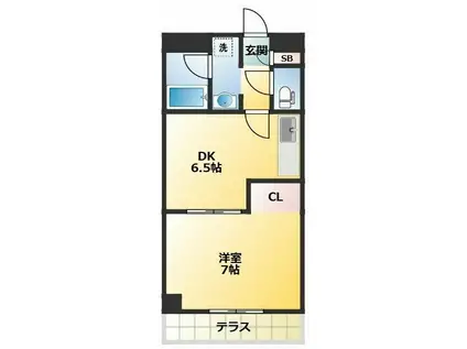 サンパレス市川(1DK/1階)の間取り写真