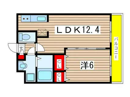 メイ アジュール登戸(1LDK/3階)の間取り写真