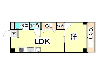 攝陽ハイツ(1LDK/2階)の間取り写真