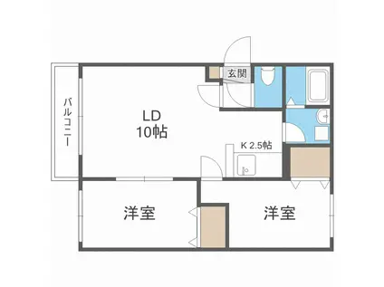 ディアクオーレ42(2LDK/3階)の間取り写真
