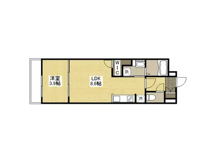 月光野上(1LDK/3階)の間取り写真