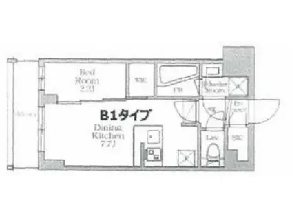 クレストコート東日暮里(1DK/2階)の間取り写真