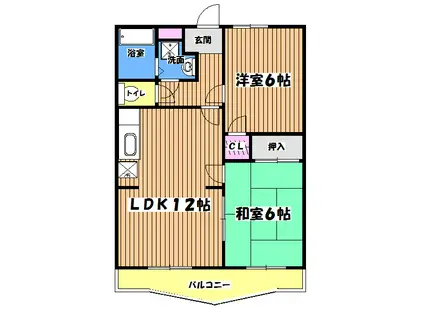 第2英光マンション(2LDK/1階)の間取り写真