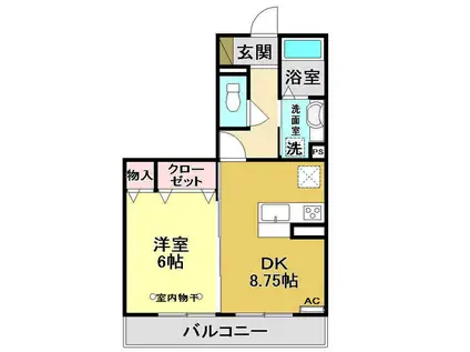 ウィルハイツ福井(1LDK/3階)の間取り写真