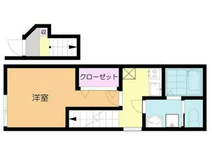 カーサ・ルナ(1K/2階)の間取り写真