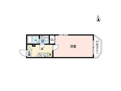 VISTA柏(1K/1階)の間取り写真