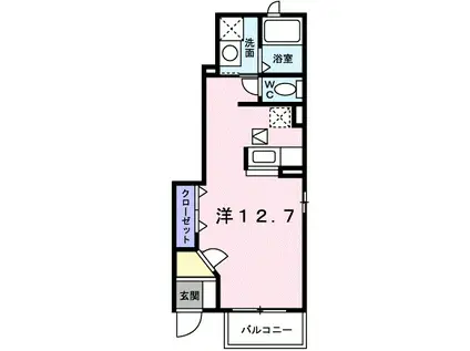 サンライズK II(ワンルーム/1階)の間取り写真