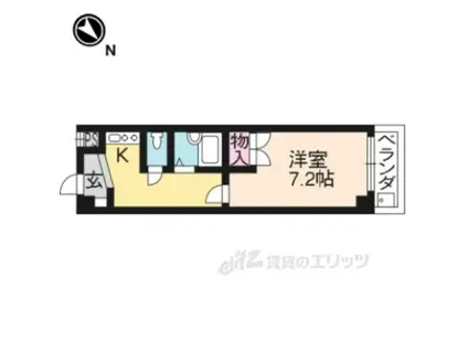 フレーズⅣ(1K/3階)の間取り写真