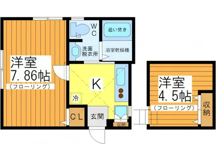 T AND フラット(1K/2階)の間取り写真