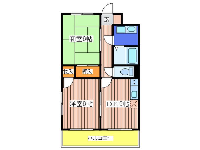 Mプラザ城東五番館(2DK/8階)の間取り写真