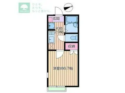 HOKUSAI345(1K/2階)の間取り写真