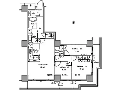 パークアクシス豊洲(3LDK/15階)の間取り写真
