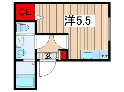 シアナ大成(ワンルーム/1階)の間取り写真