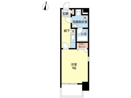 グロワール天神(1K/4階)の間取り写真