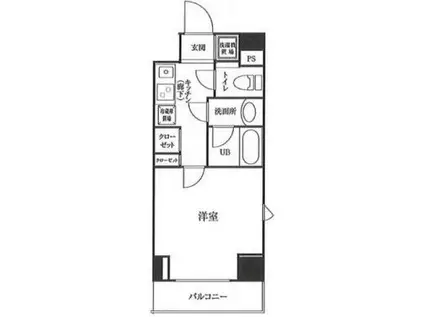 ルーブル三田(1K/4階)の間取り写真