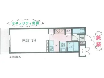 セントアーバン(1K/1階)の間取り写真