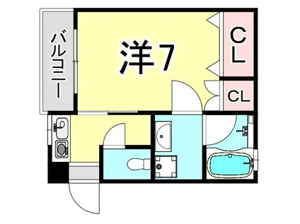 ストリーム・モンド(1K/2階)の間取り写真