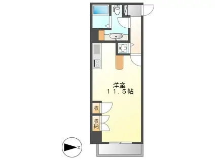 アル・ドゥ・6(ワンルーム/2階)の間取り写真