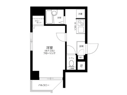 L-FLAT南品川(1K/2階)の間取り写真