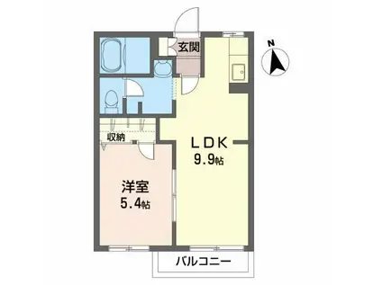 グランド・マックス(1LDK/1階)の間取り写真