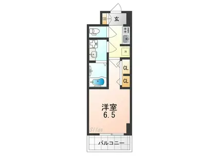 S-RESIDENCE堺ALTKLAS(1K/13階)の間取り写真