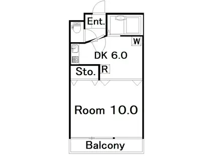MY ROOM梁川(1DK/2階)の間取り写真