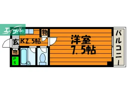 ロイヤルアクラート(1K/7階)の間取り写真