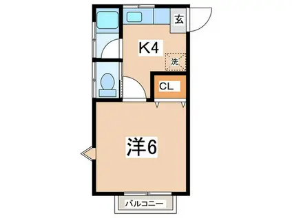 コーポルピナスIII(1K/2階)の間取り写真