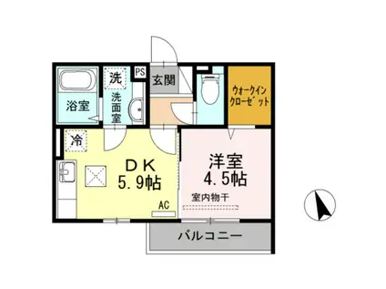 グレイス田町(1DK/1階)の間取り写真