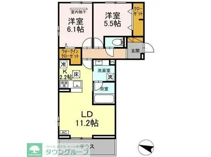 リシェスみのり台 C棟(2LDK/1階)の間取り写真