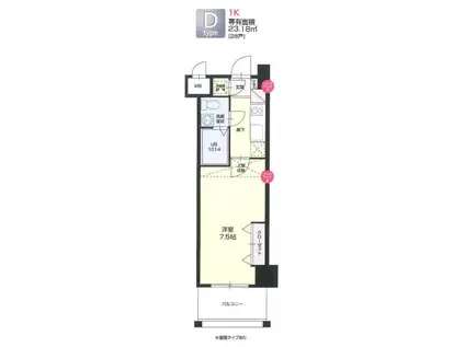 NO.67 ORIENTBLD(1K/5階)の間取り写真