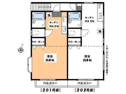 ハイツタケウチ(ワンルーム/2階)の間取り写真