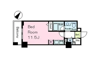 レジデンスシャルマン月島(ワンルーム/7階)の間取り写真
